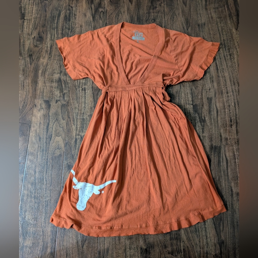 Texas UT Burnt Orange Women's Large Dress with Longhorn Design Cotton